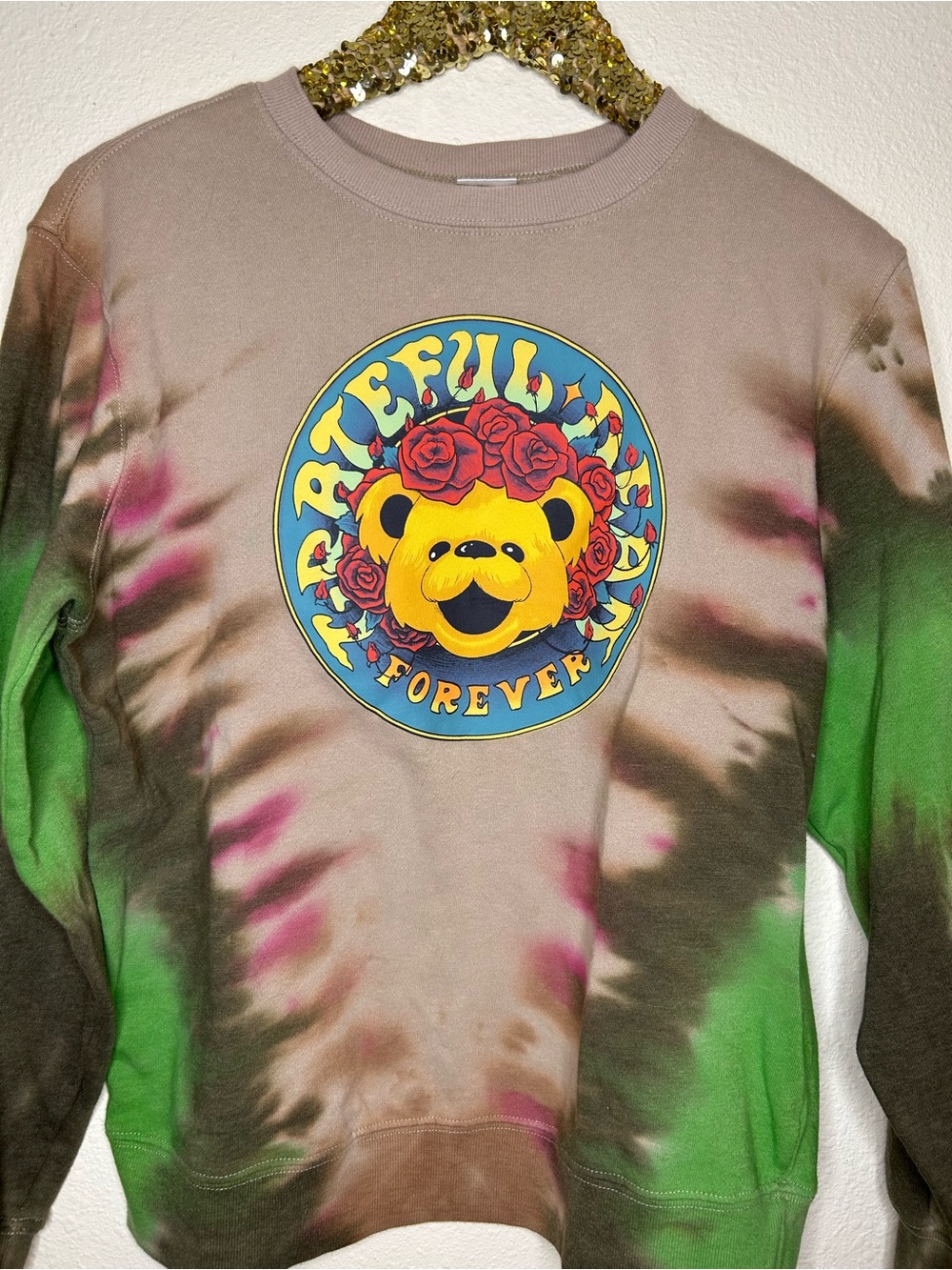 Grateful Dead Tie-Dye Bertha Bear Graphic Pullover Sweatshirt M - Picture 2 of 6